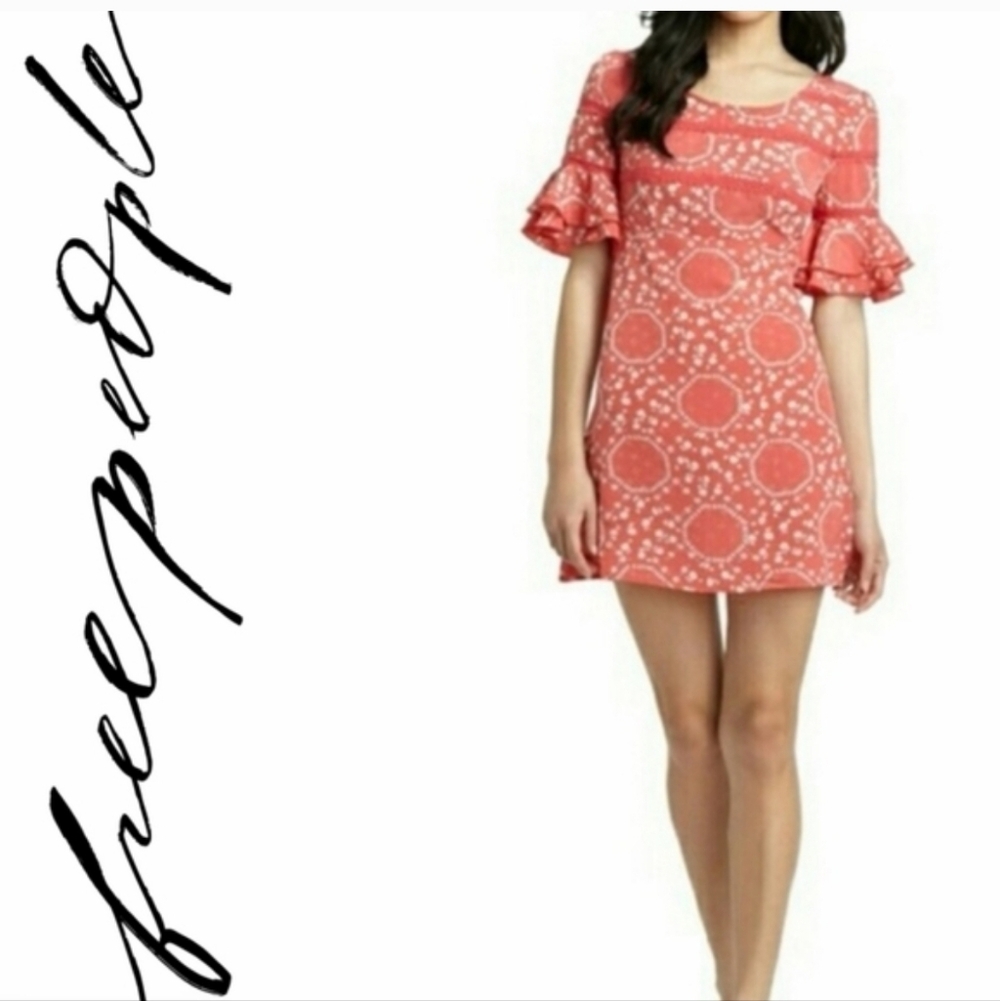 Free People Geo Garden Shift Dress Size 8